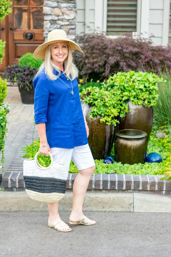2 Summer Staples: Linen Tunic & Wide-Brimmed Straw Hat - Dressed for My Day