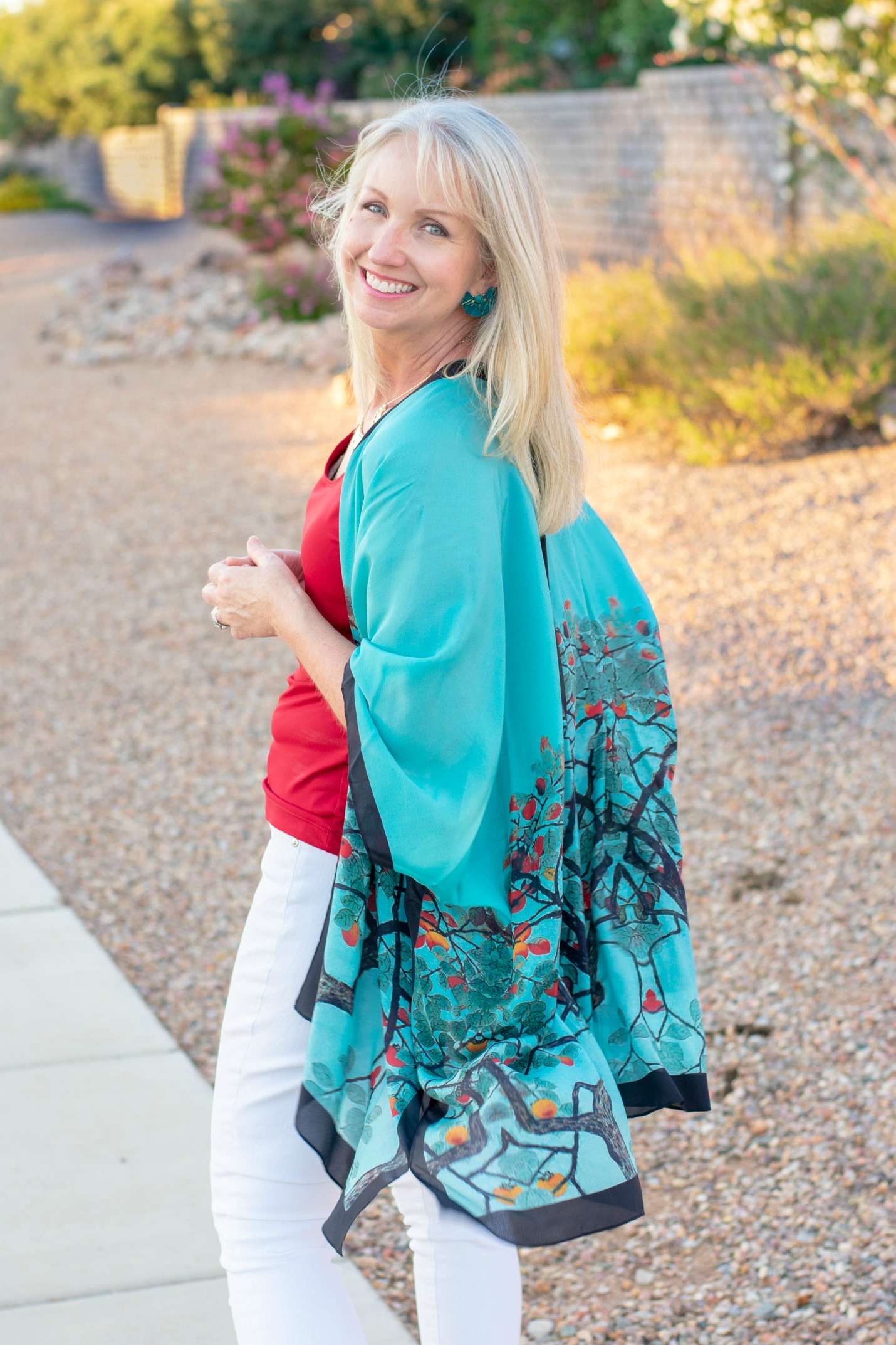 Teal Kimono for a Date Night