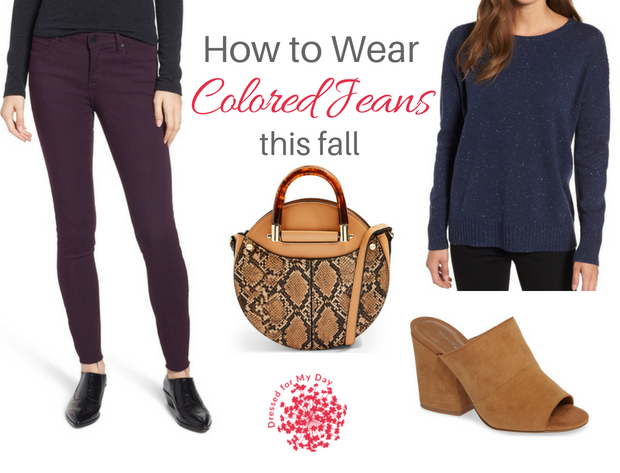 How to Wear Colored Jeans this Fall
