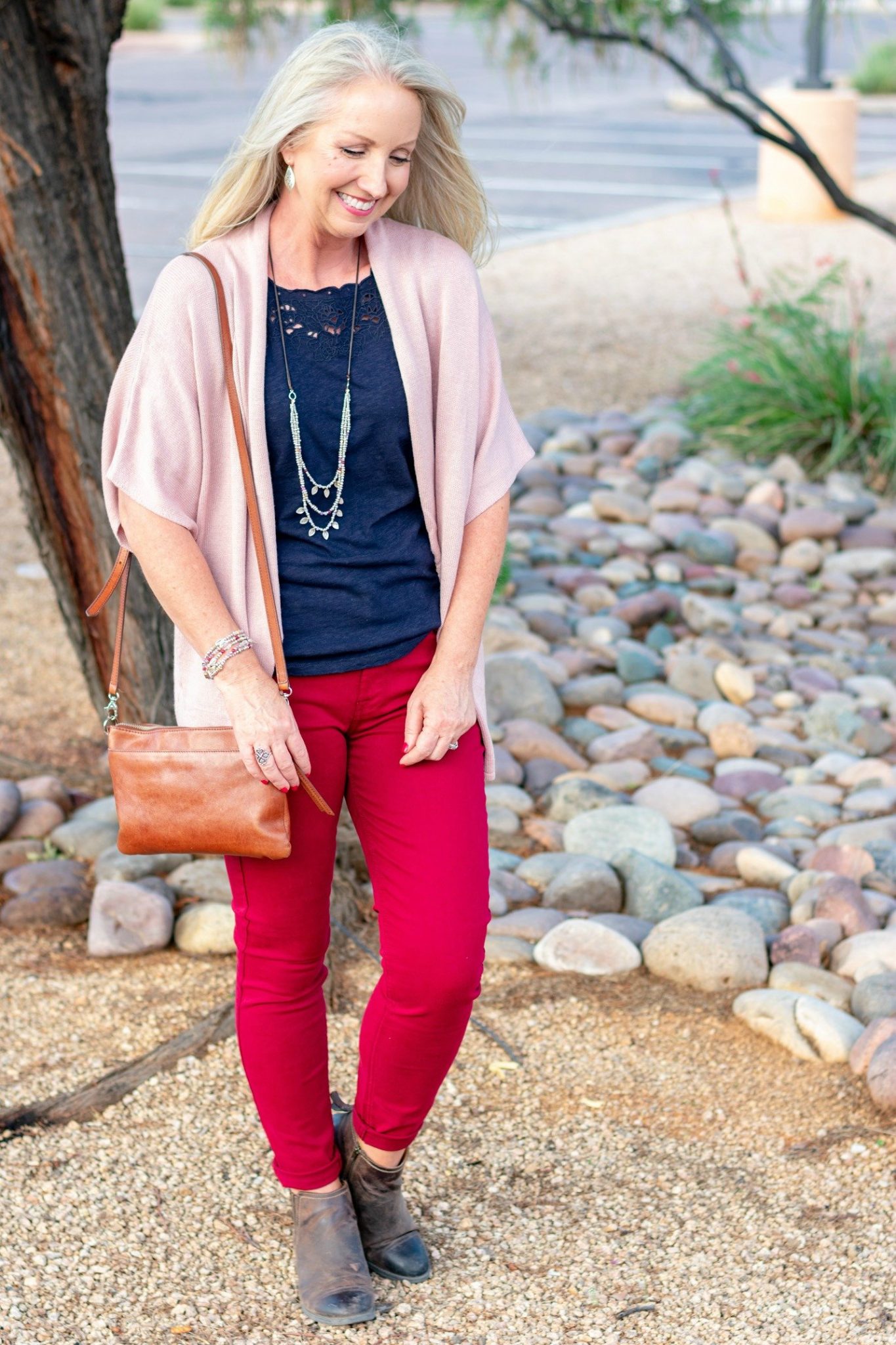 Open Front Dolman Sleeve Cardigan in Mocha main image 1