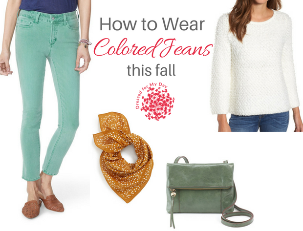 How to Wear Colored Jeans this Fall