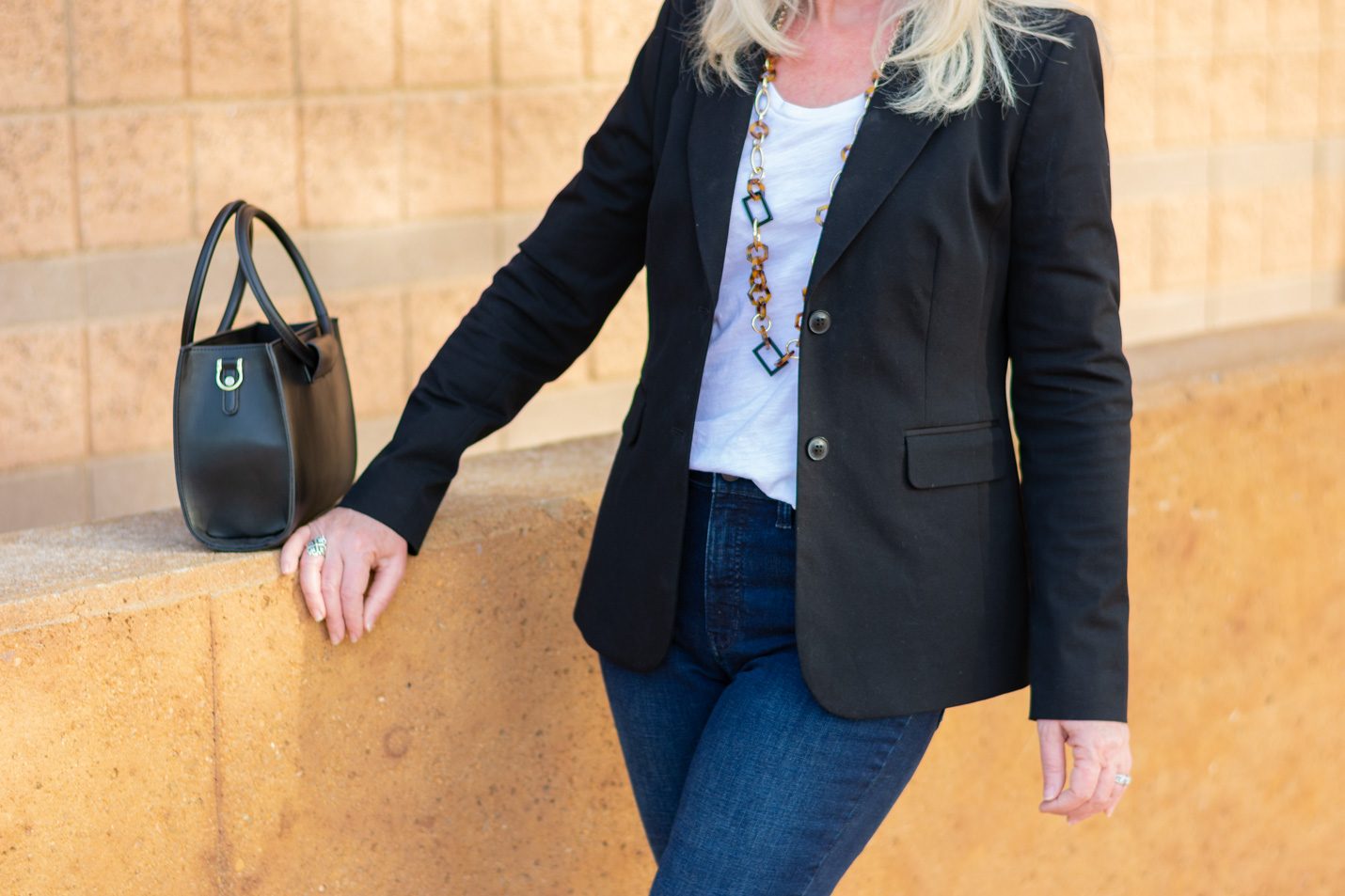 How to Style a Basic Black Blazer with a T-Shirt