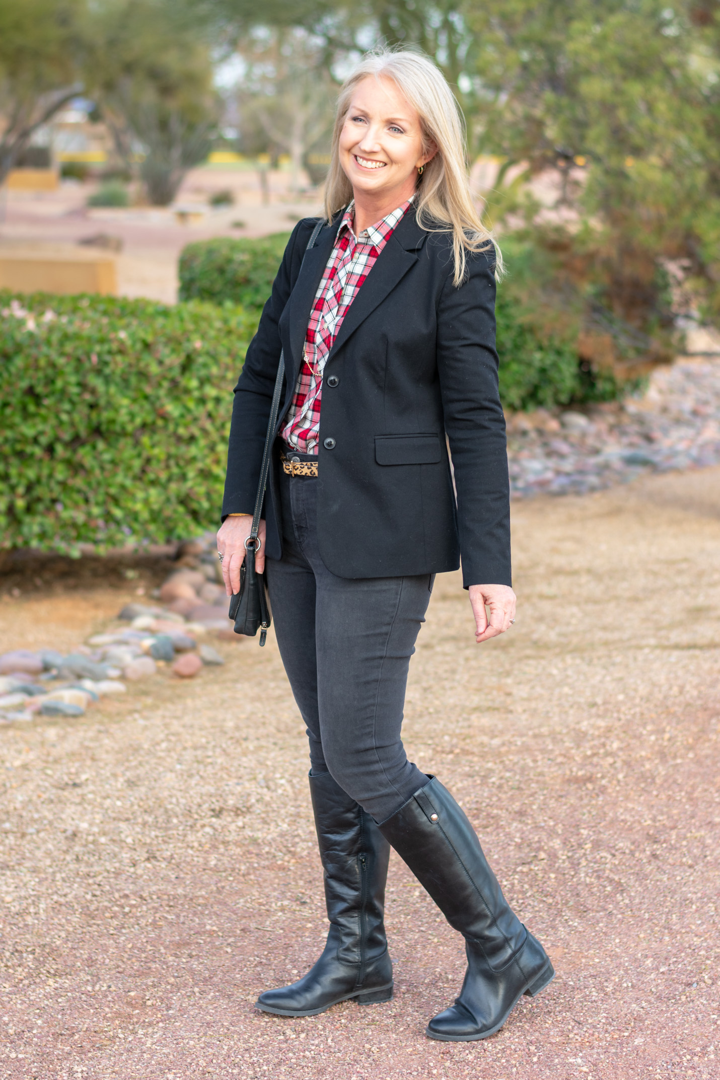 black riding boots with black jeans 