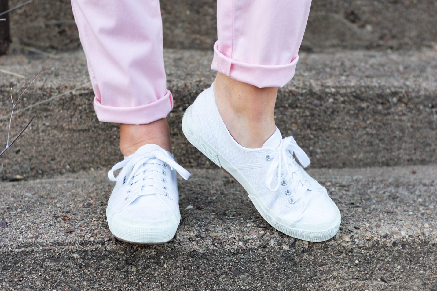 Blush Pink Chinos Topped with Classics
