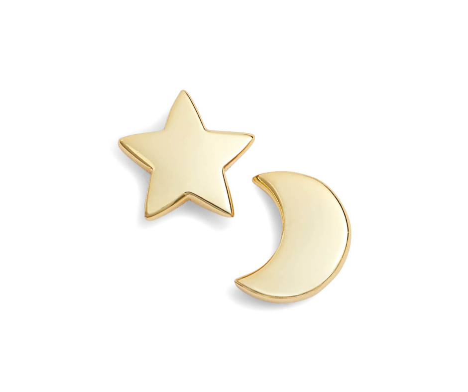 April Favorites - moon & star stud earrings