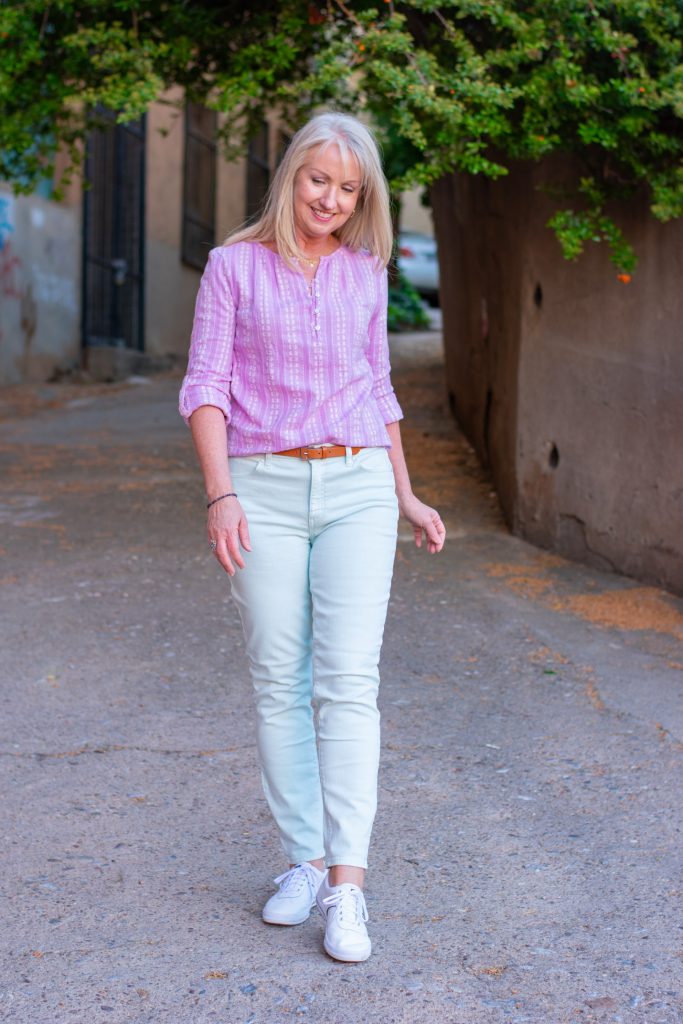 Casual Outfit in Cool Spring Colors