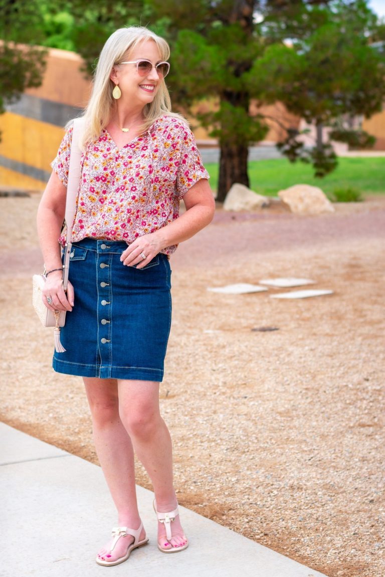 Nameplate V Front Skirt In Denim main image 0