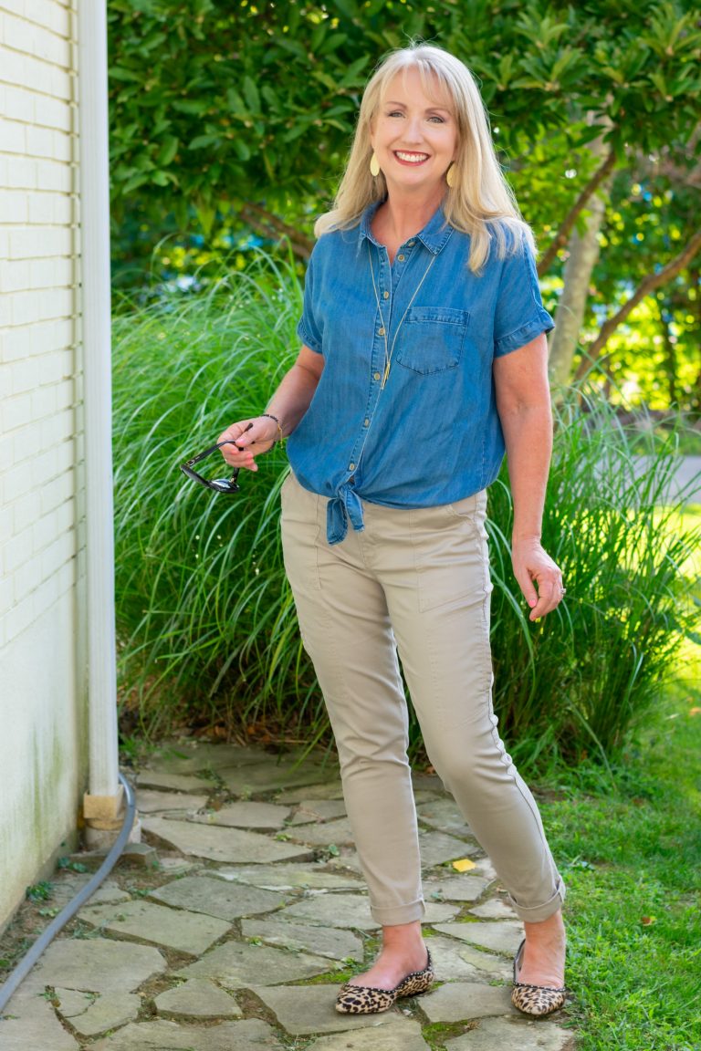 Transition into Fall with Chambray and Khaki - Dressed for My Day