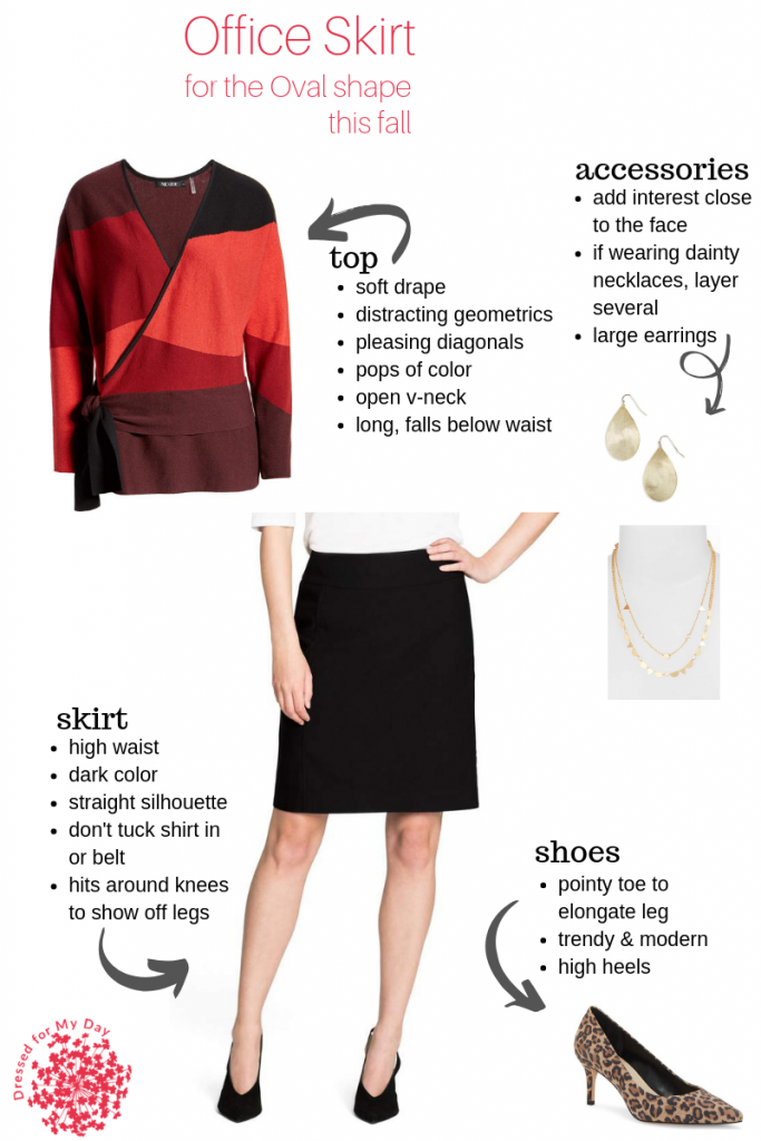 Office Skirt for the Oval Shape this Fall