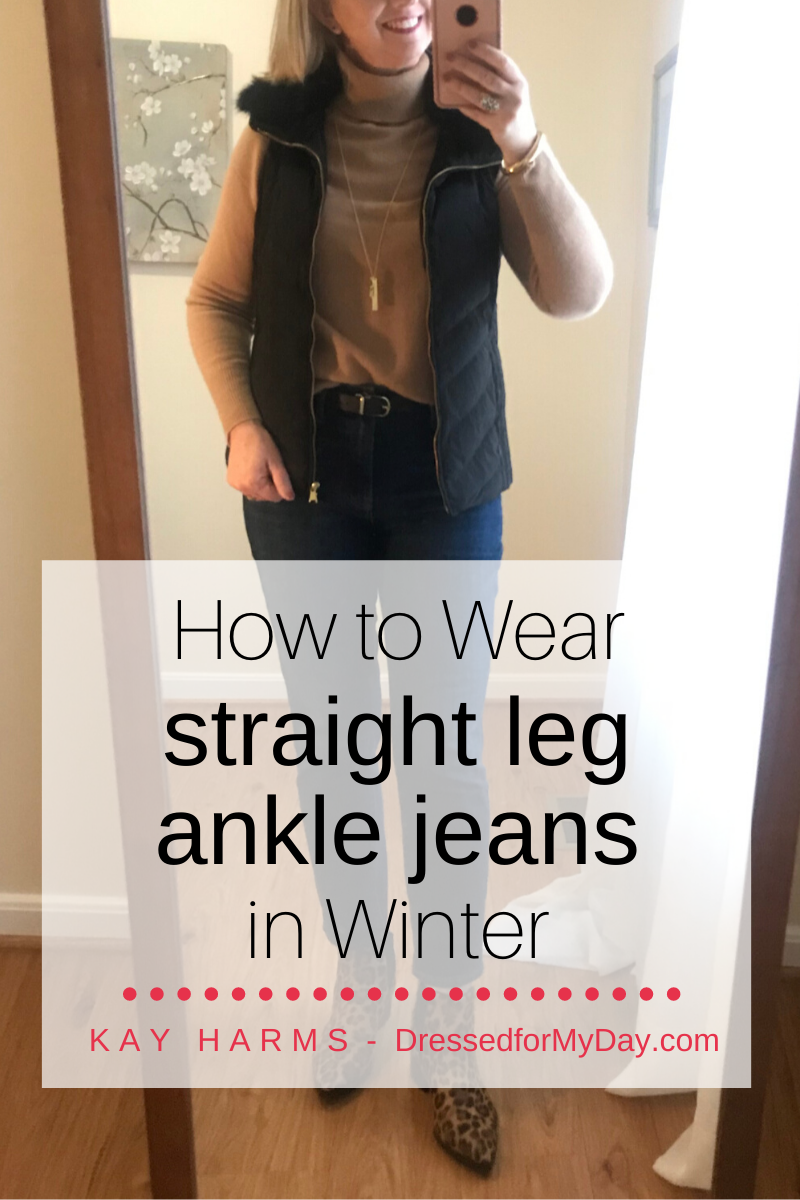 How to Wear Straight Leg Ankle Jeans in Winter