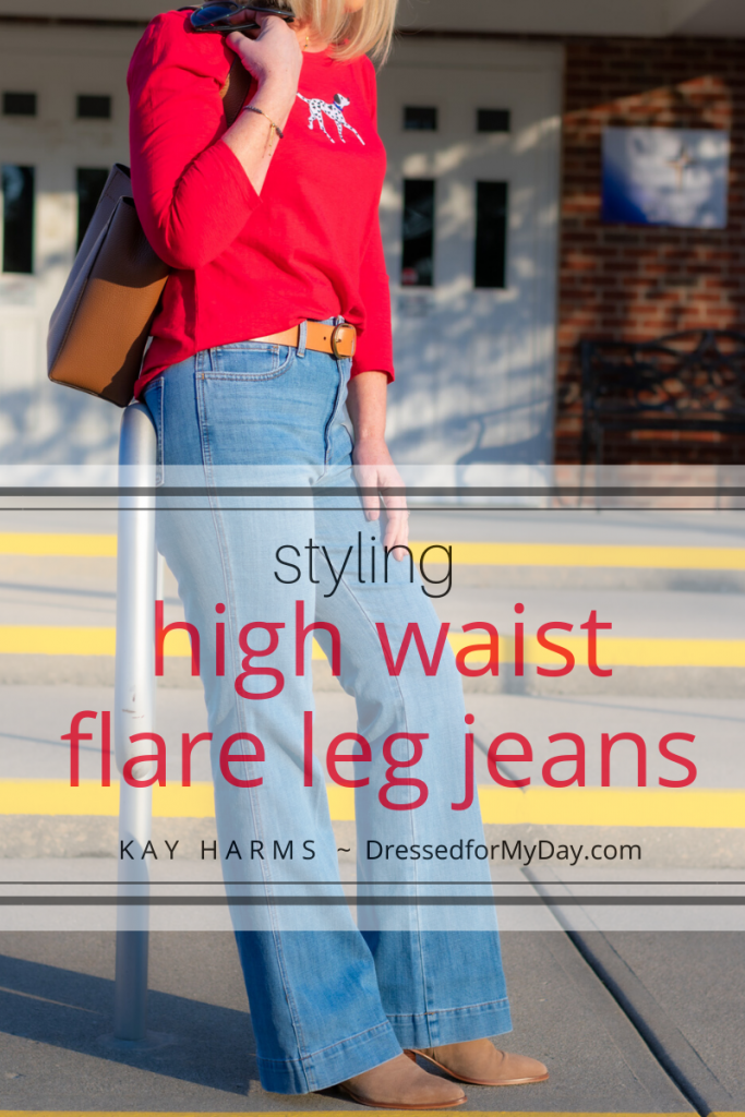 Styling High Waist Flare Leg Jeans - Dressed for My Day