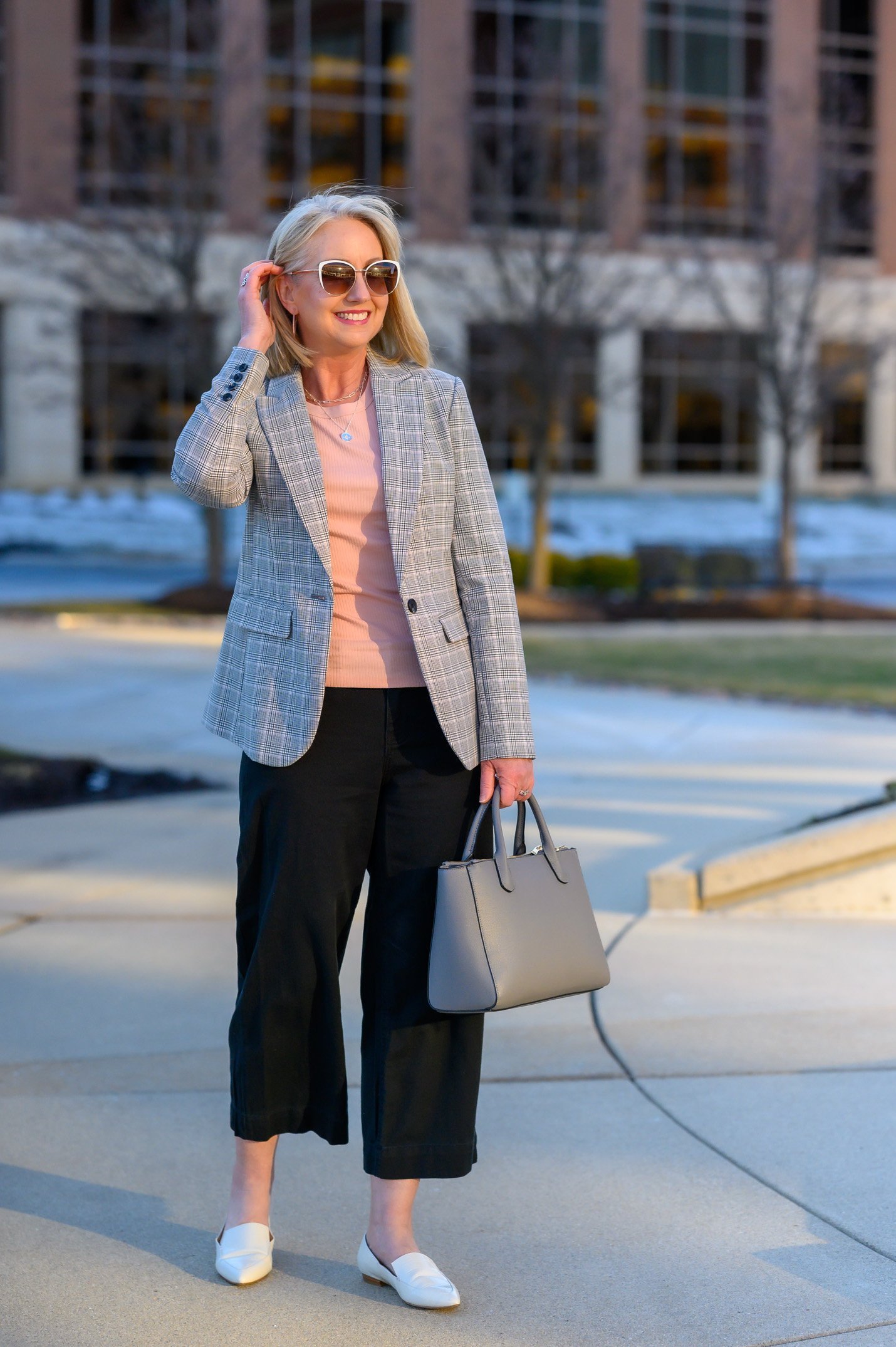 Plaid-Blazer-and-Black-Crop-Pants-for-the-Office-3