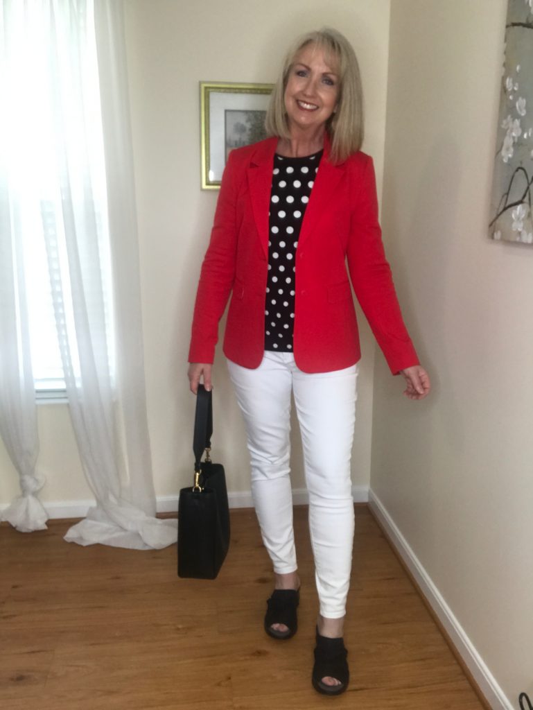 Red Blazer & White Jeans 7 Ways - Dressed for My Day
