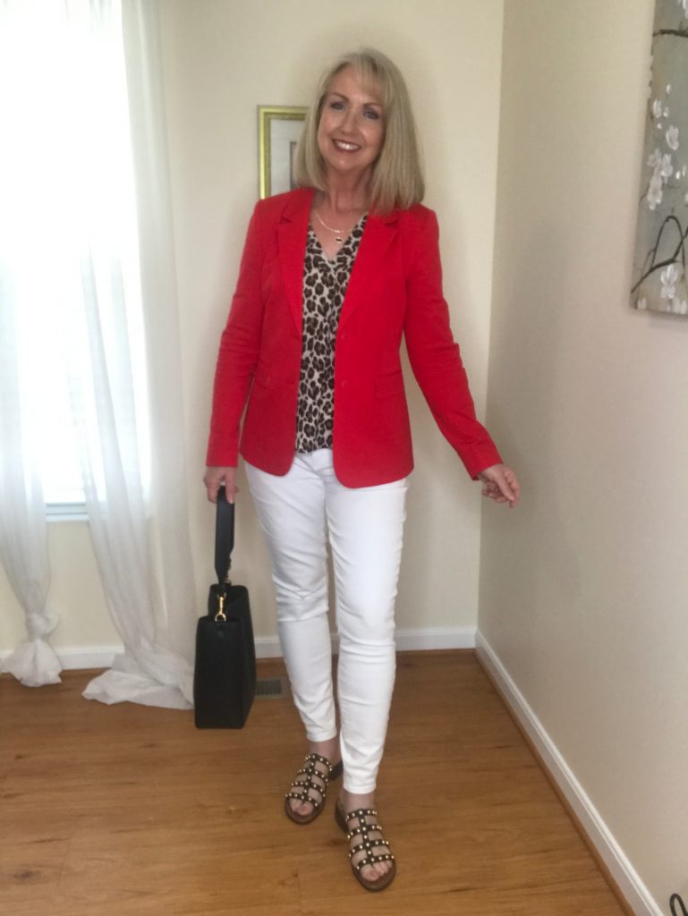 Red Blazer & White Jeans 7 Ways - Dressed for My Day