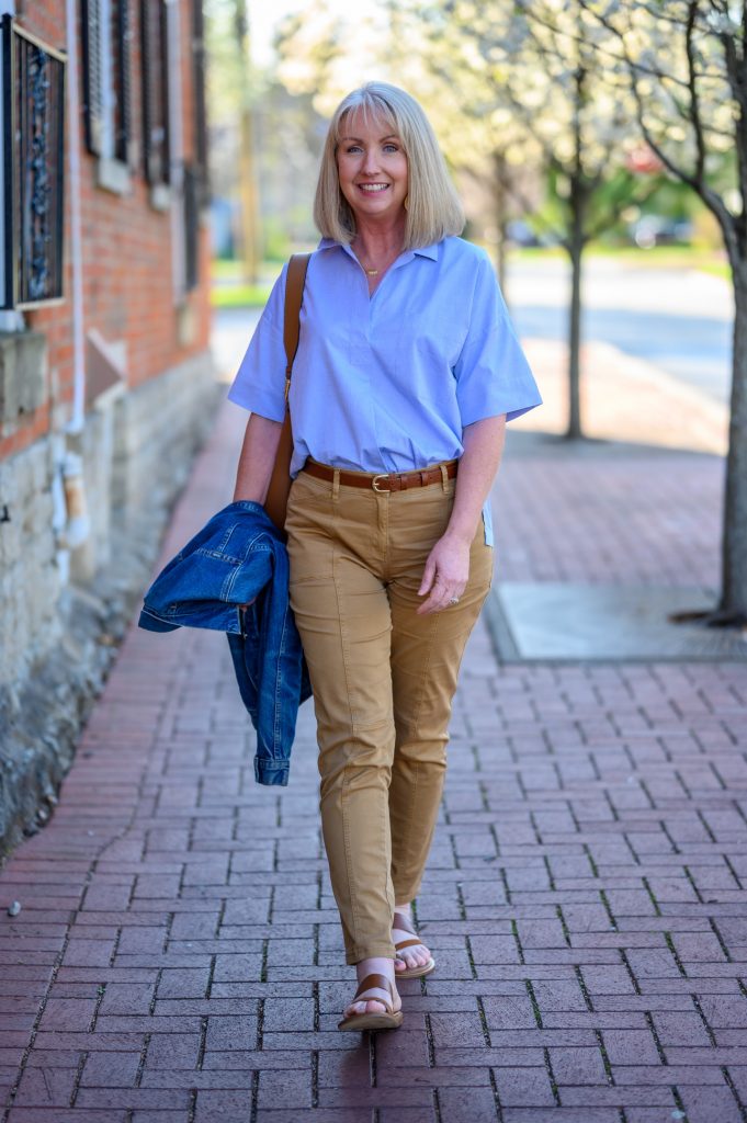 Styling Camel and Blue for Spring - Dressed for My Day