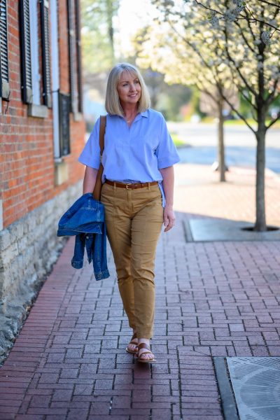 Styling Camel and Blue for Spring - Dressed for My Day