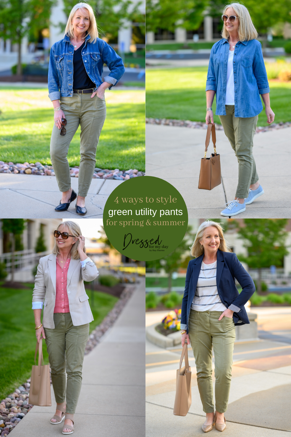 4 ways to style green utility pants