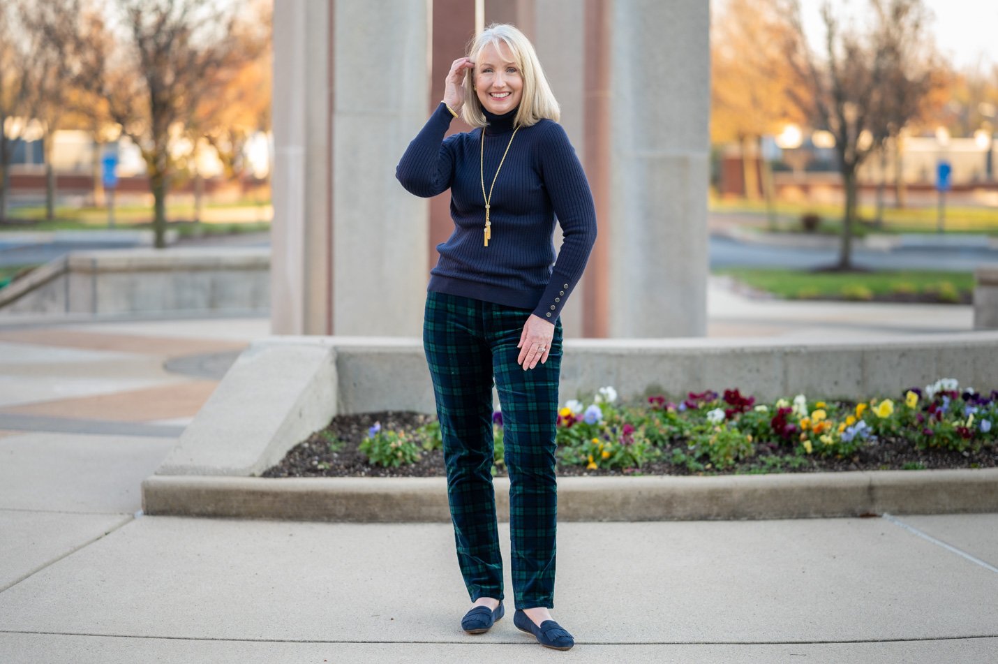 Tartan Plaid Holiday Look for Women Over 50