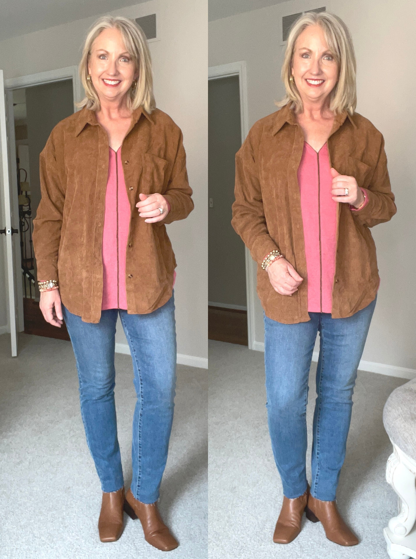 Wear a Shirt Jacket with a Colored top