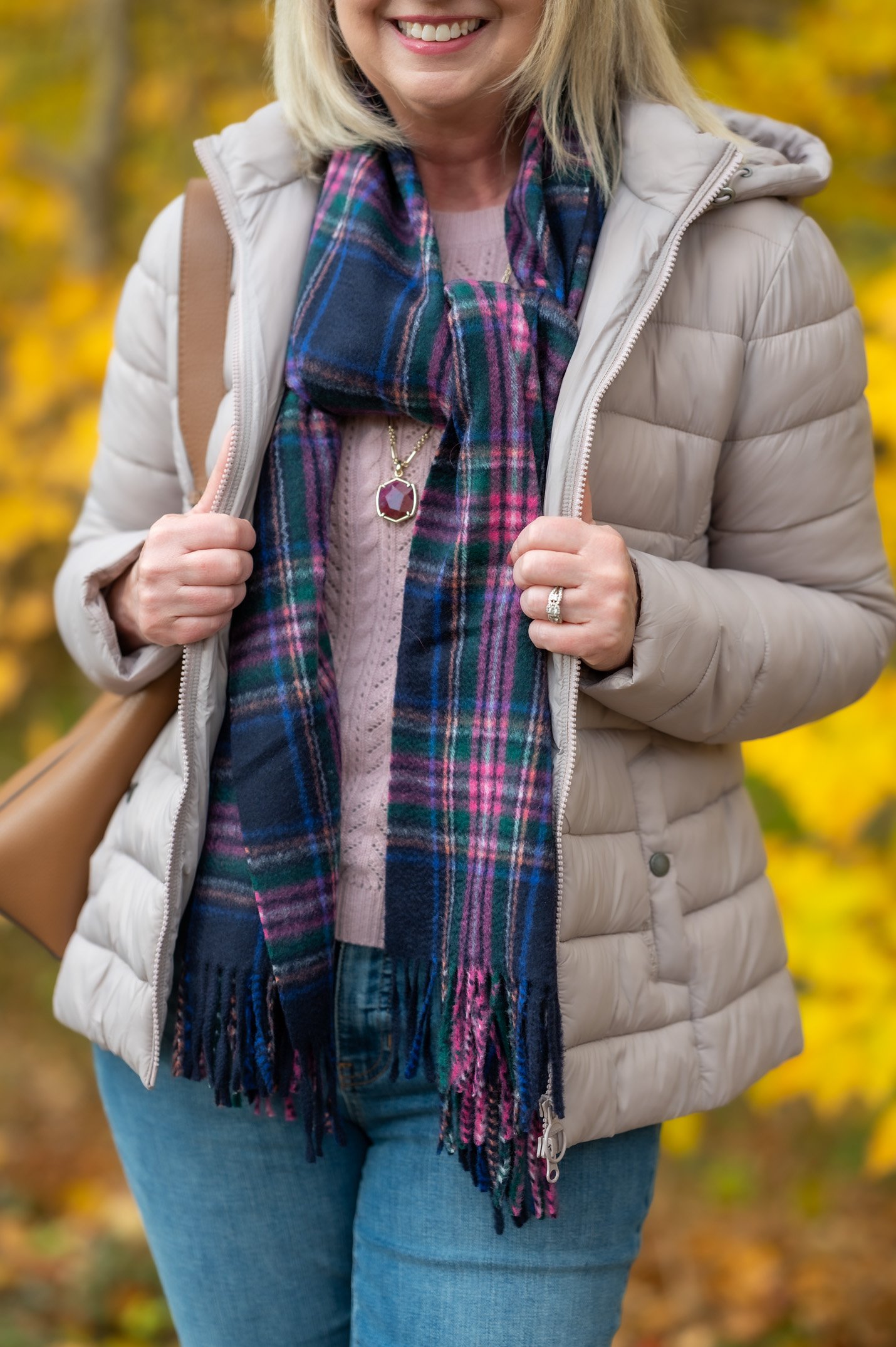 Puffer Jacket and Scarf