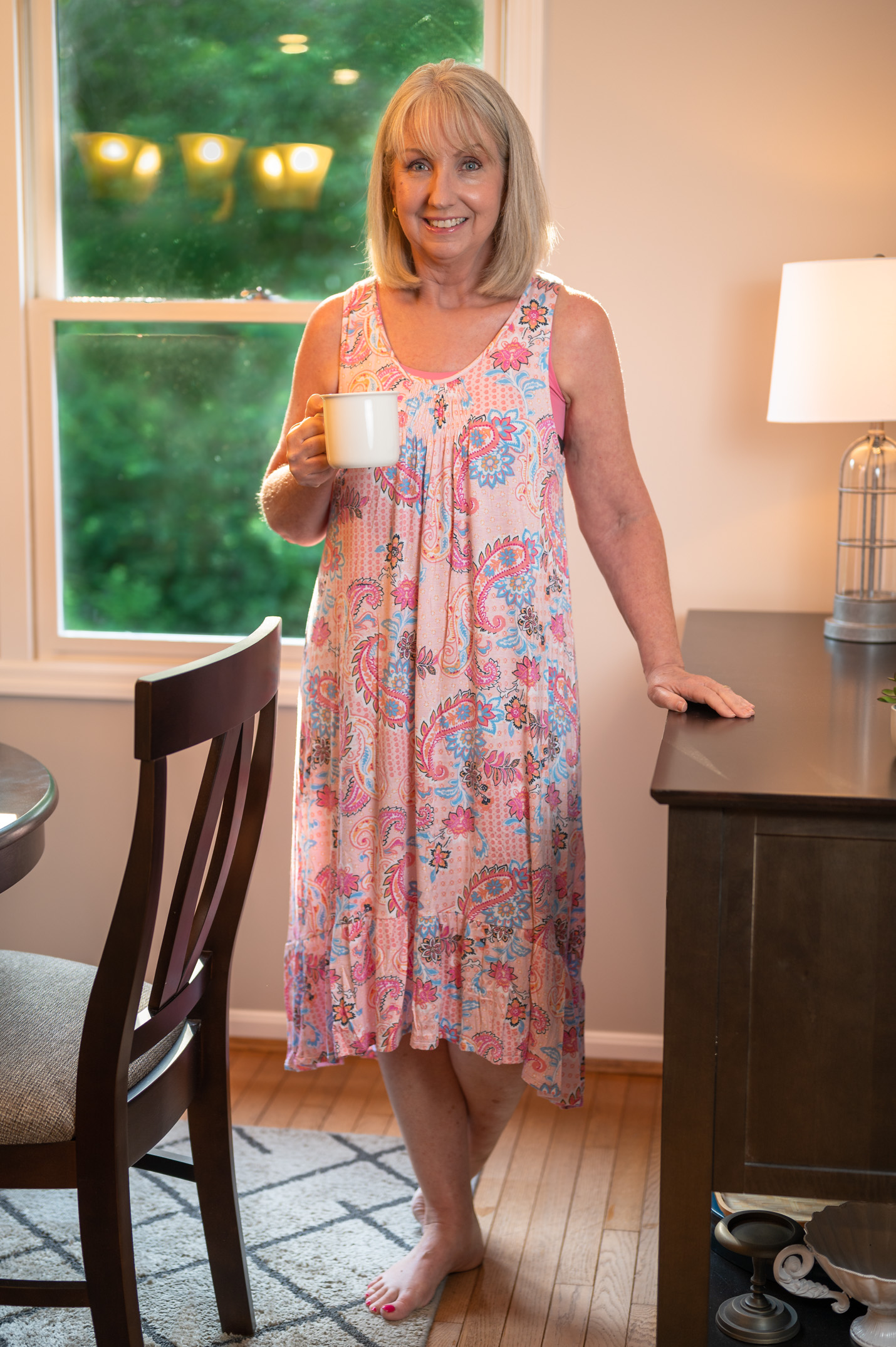 Long Sleeveless Nightgown for Summer