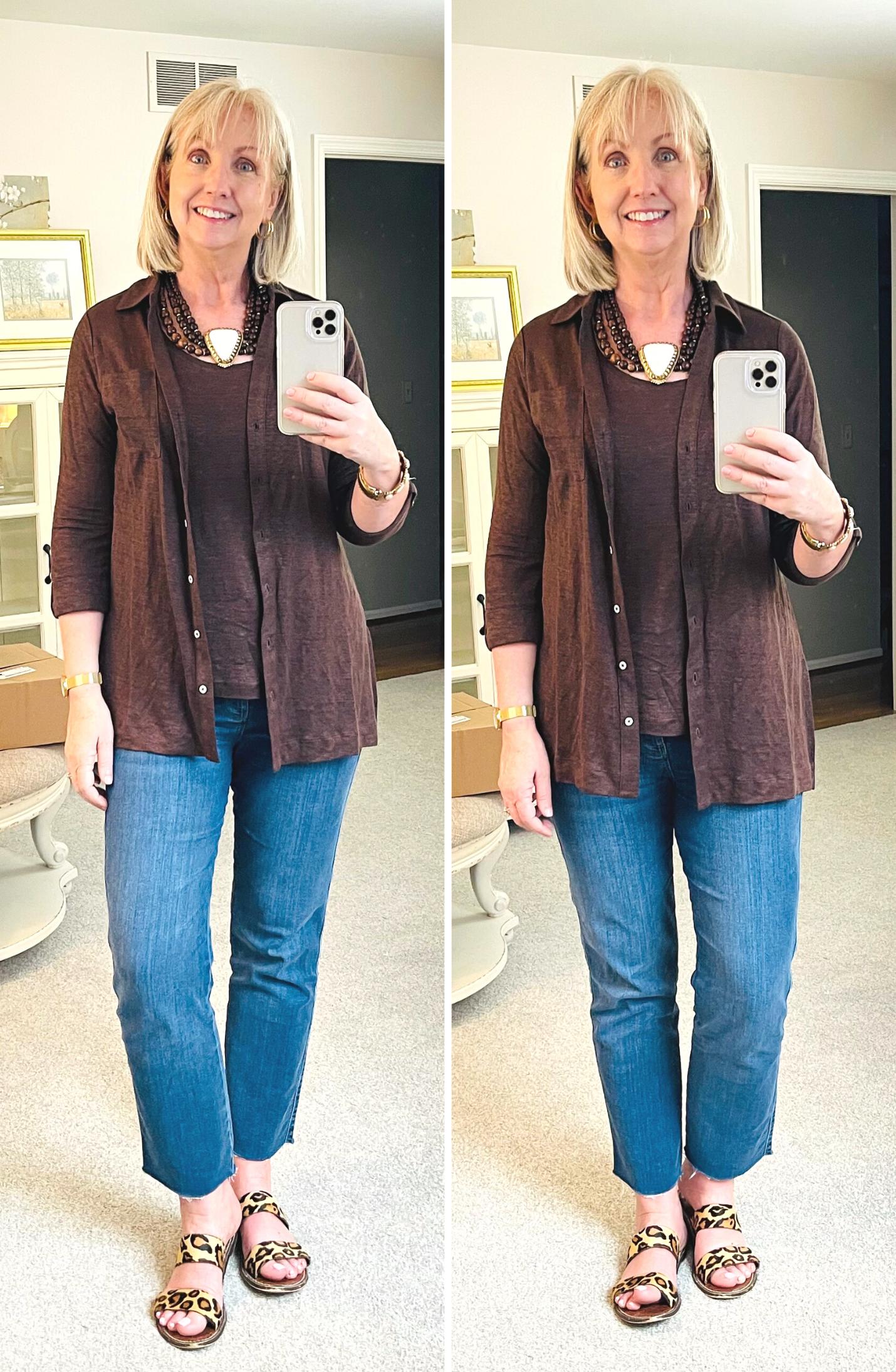 Linen top and Cardigan