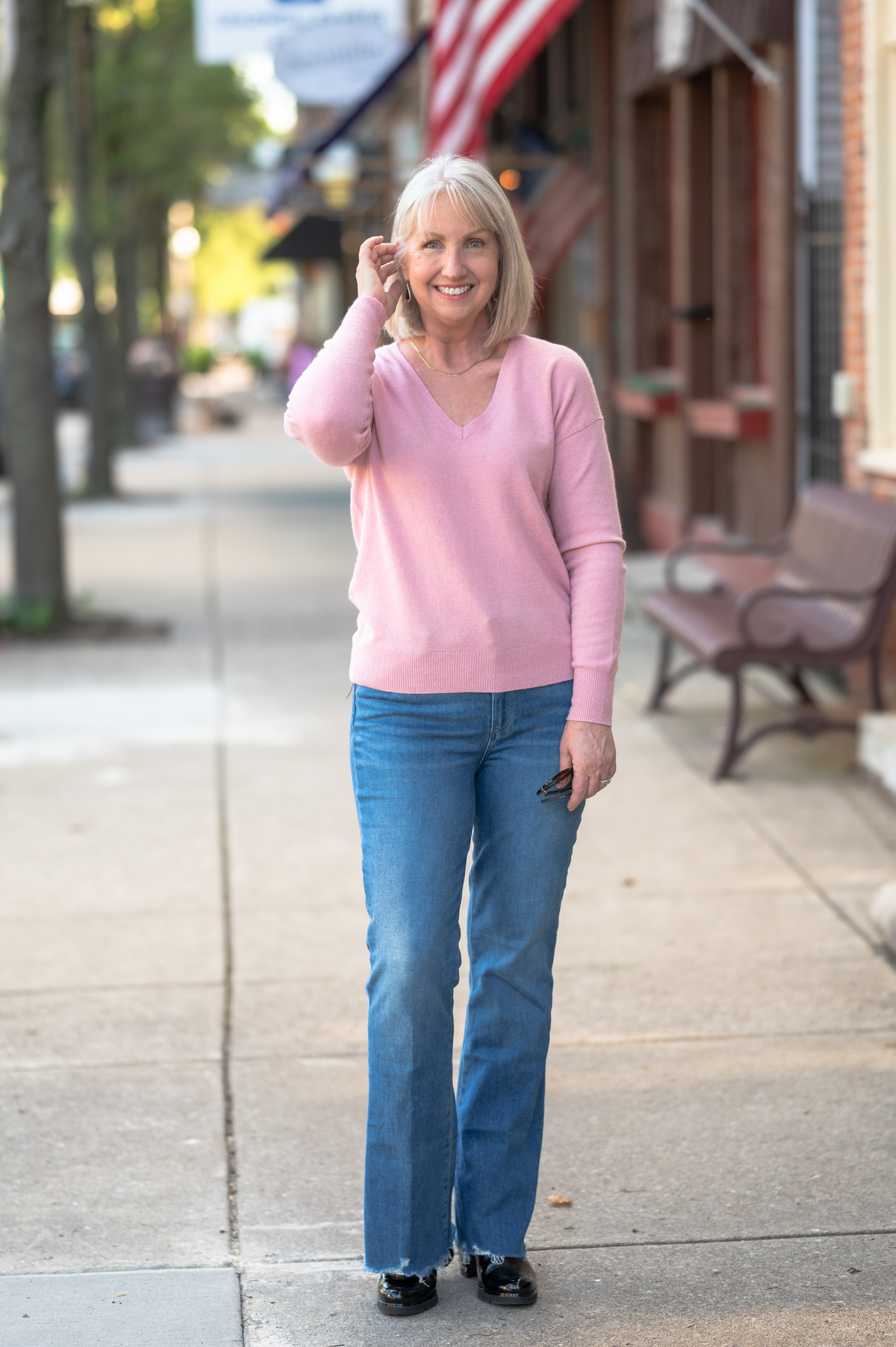 Pink Sweater with Jeans
