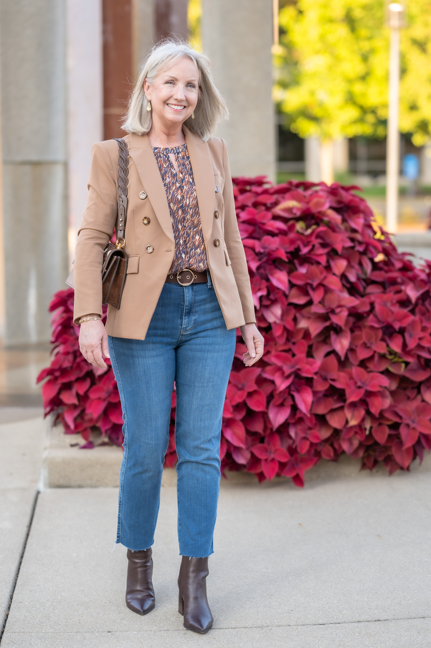 Blouse and Jeans with Blazer in Fall