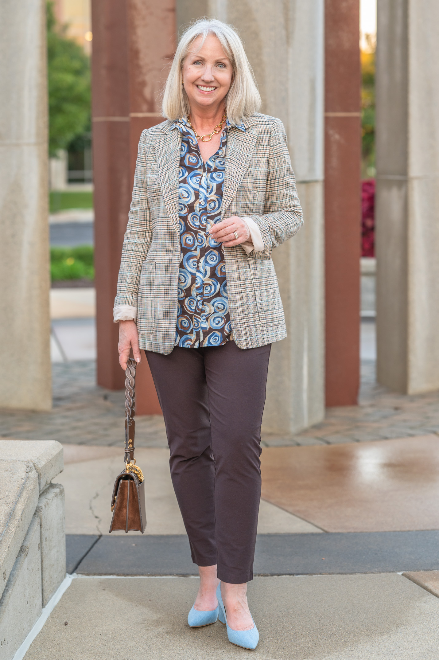 Button-Up Shirt with Blazer and Pants