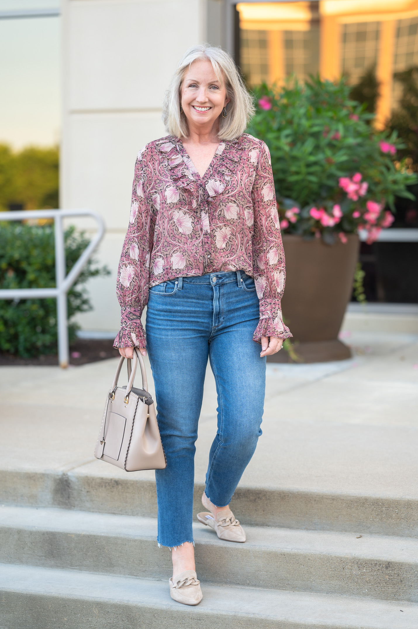 Wear Now Wear Later Fall Floral Blouse