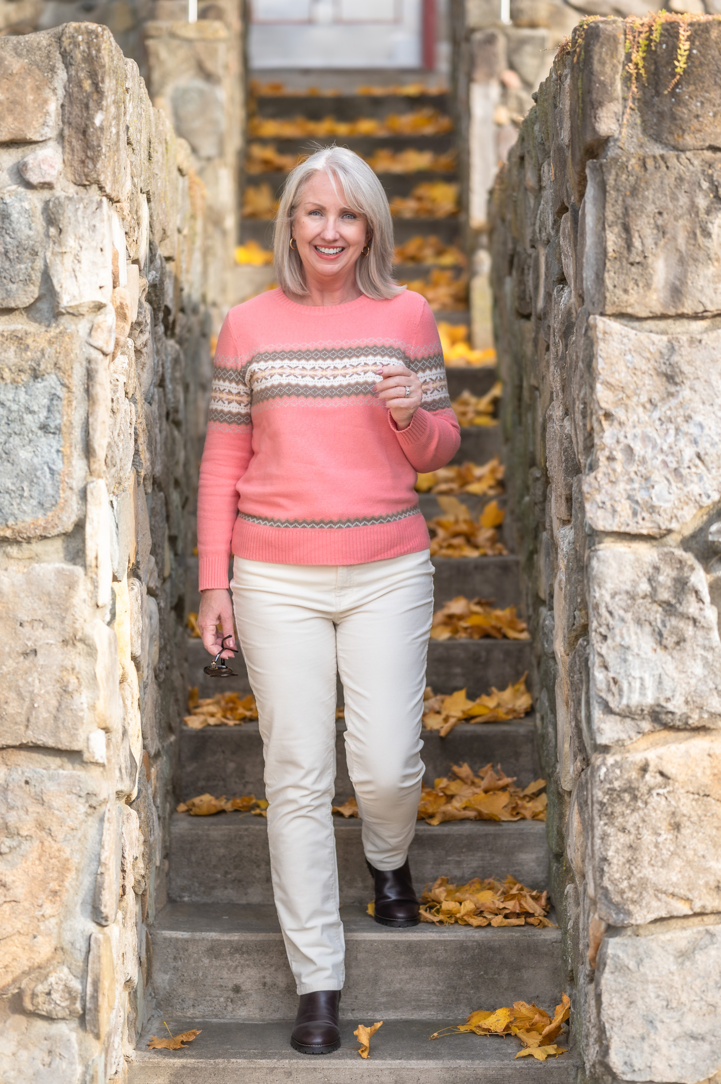 Holiday Fair Isle Sweater with Ivory Cords
