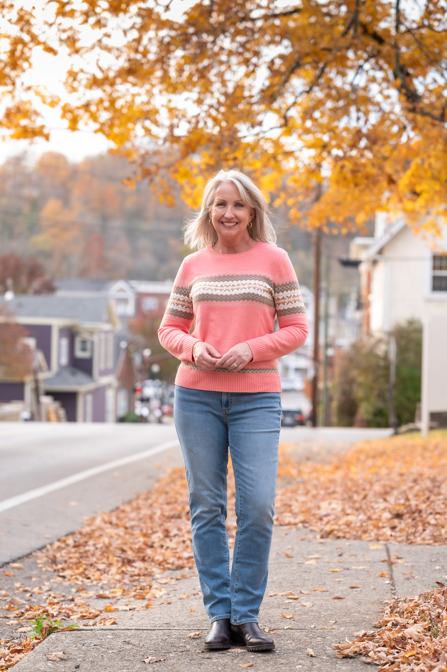 Fair Isle Sweater with Jeans and Boots