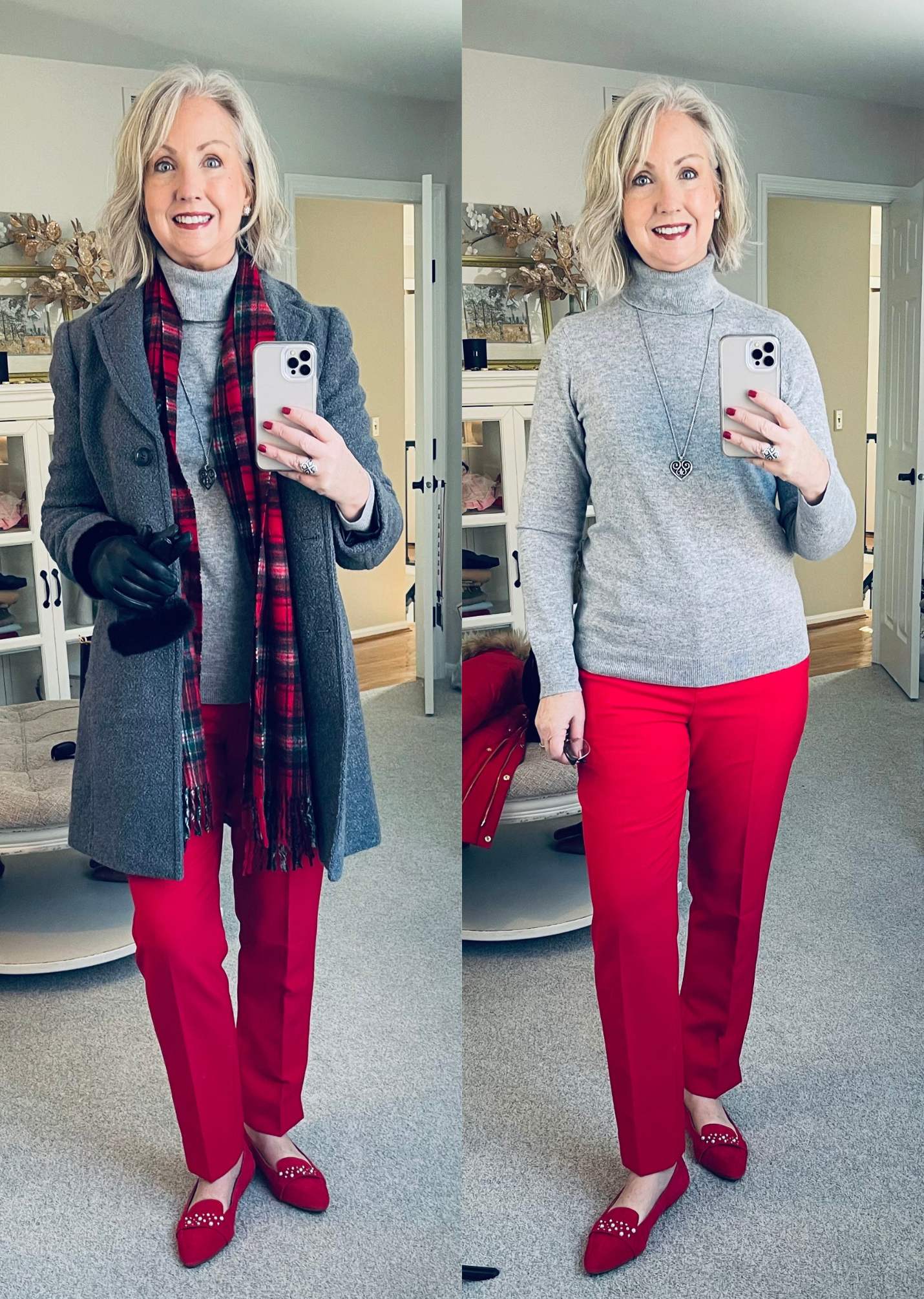 Red and Grey Christmas Outfit