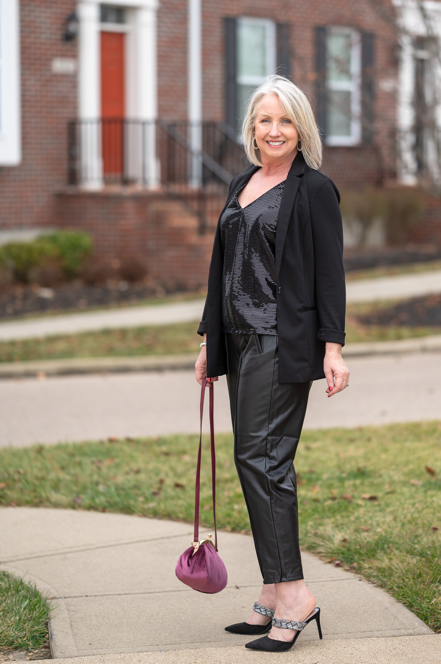 Faux Leather Pants for a Holiday Look