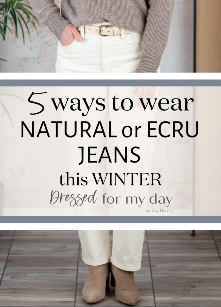 5 Ways to Wear Natural Colored Jeans in Winter - Dressed for My Day