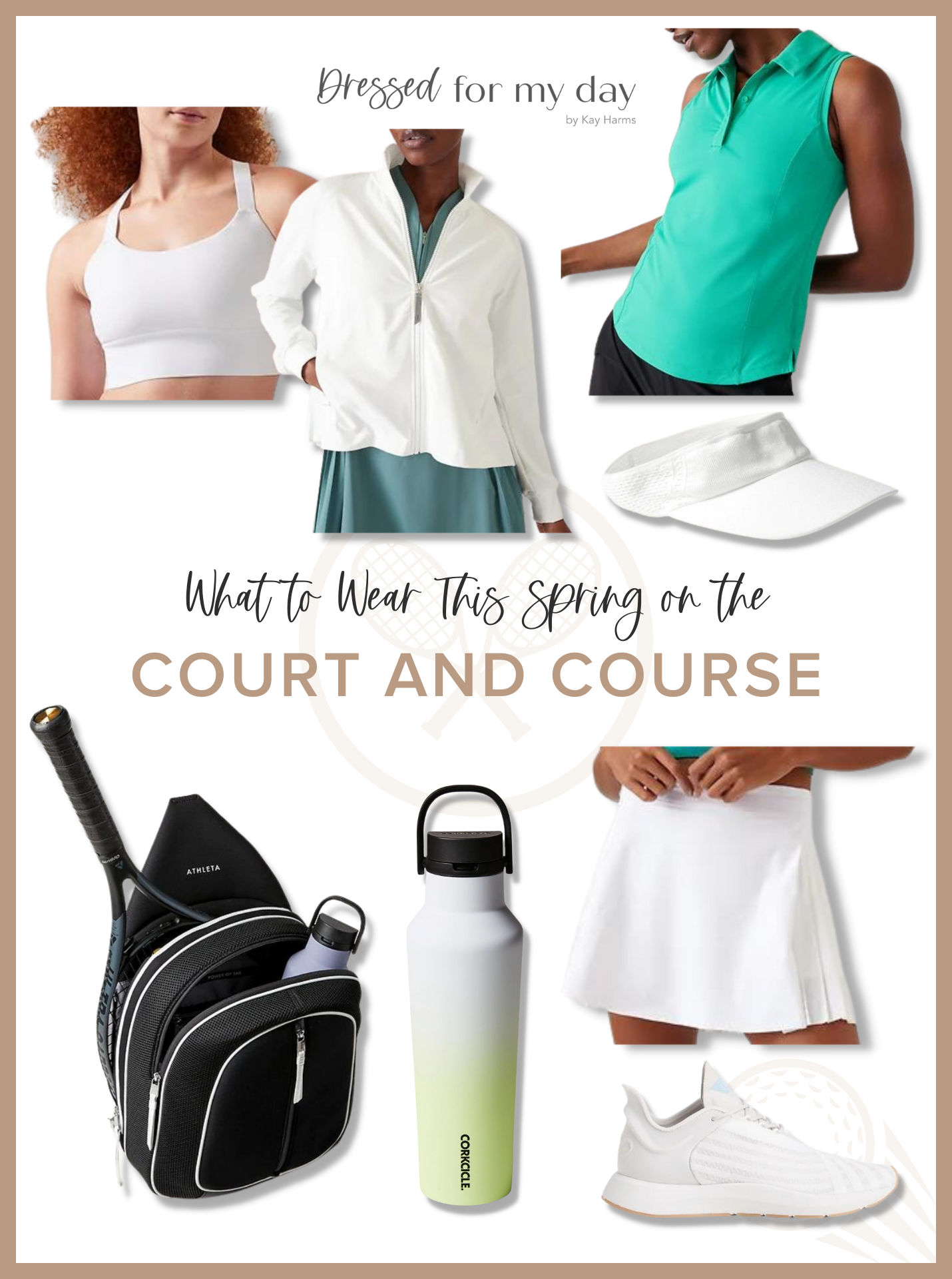 What to Wear on the Court and Course Style Board 1