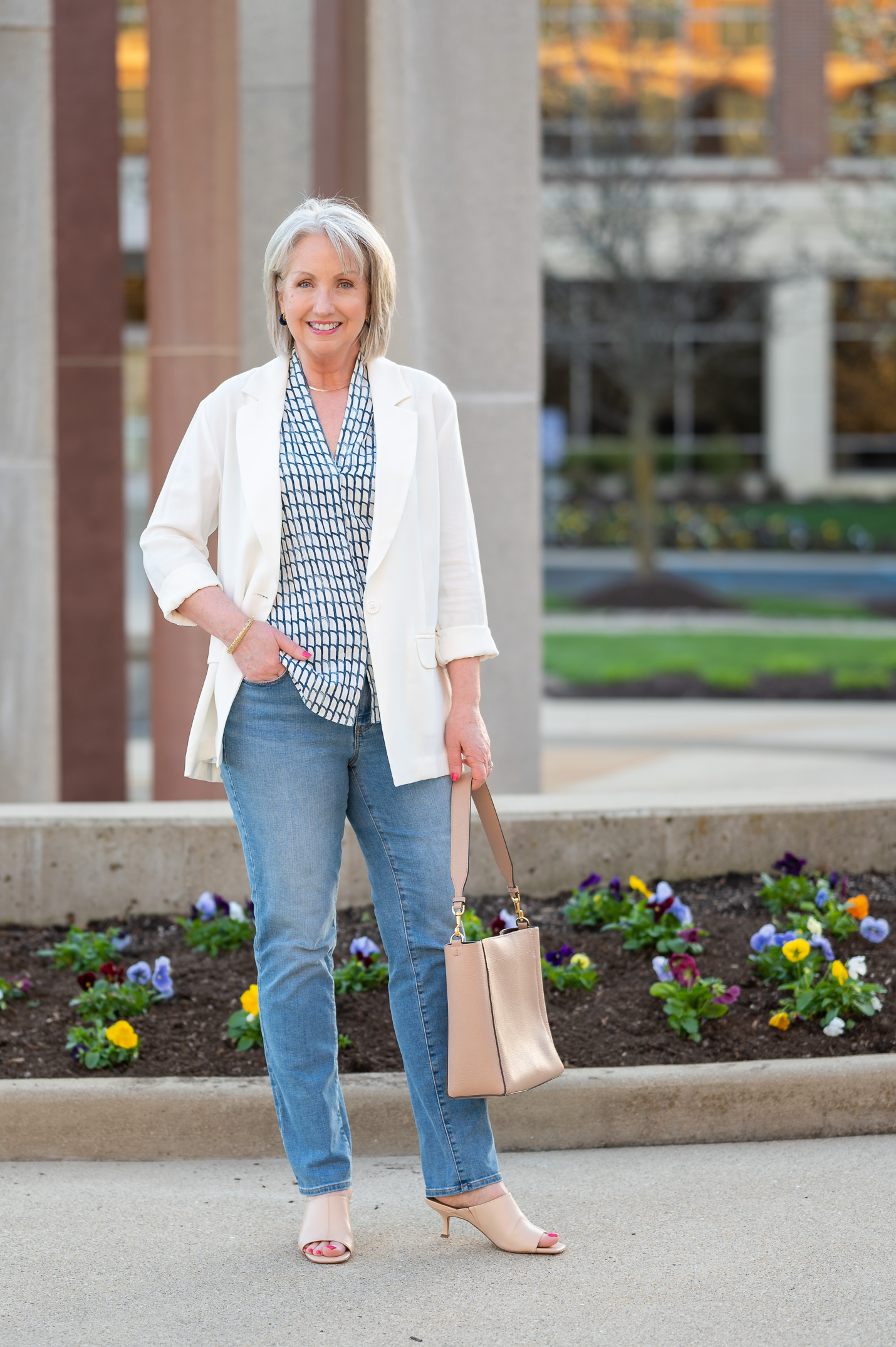 Ivory Unstructured Blazer for Spring and Summer