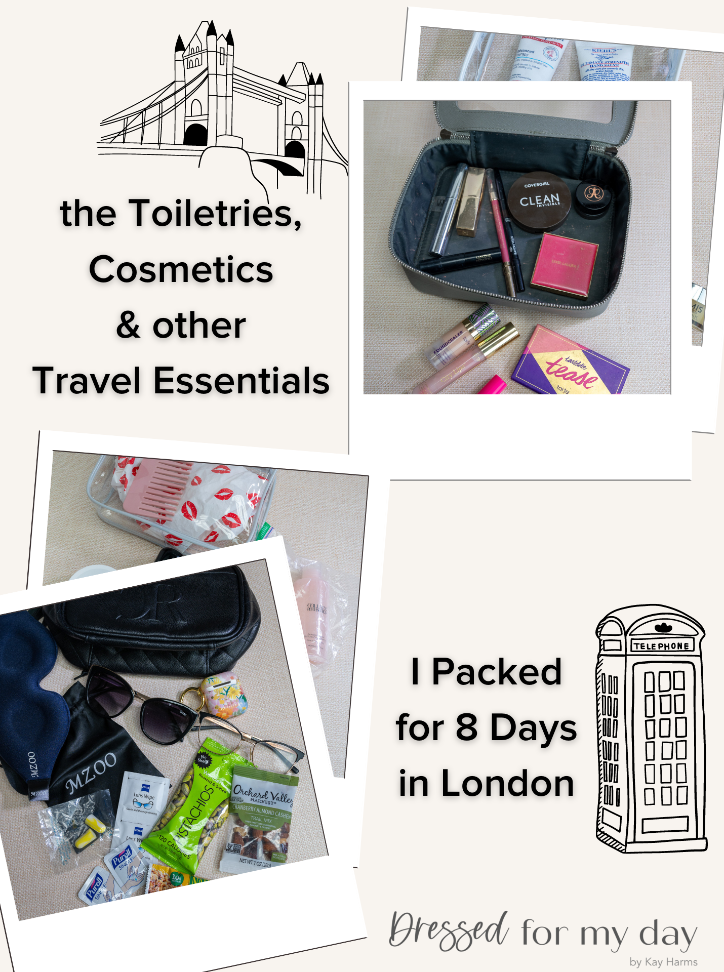 the Toiletries, Cosmetics & other Travel Essentials I Packed for an 8-day trip to London