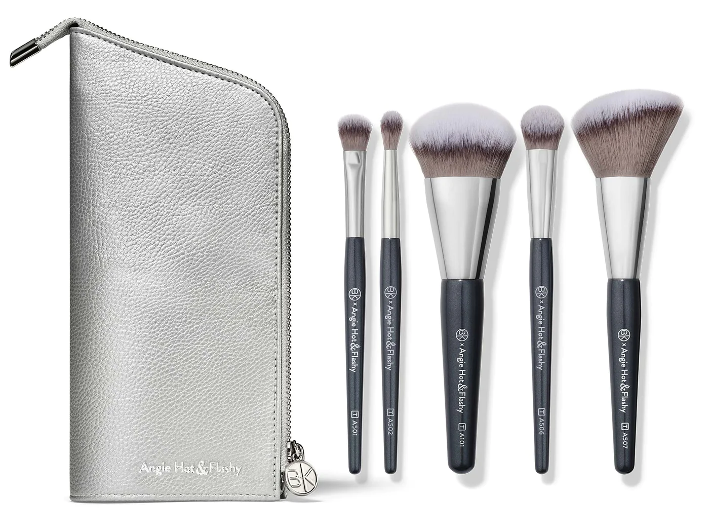 ANGIE HOT & FLASHY TRAVEL BRUSH SET WITH POUCH