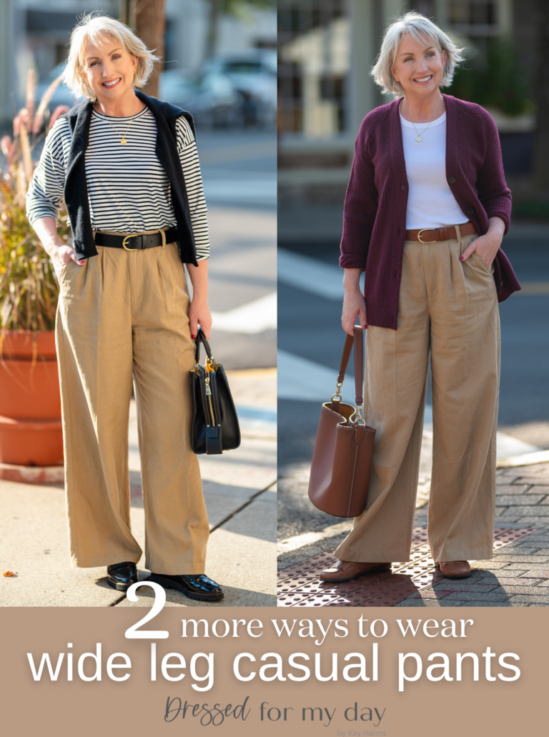 2 More Ways to Wear Wide-Leg Casual Pants - Dressed for My Day