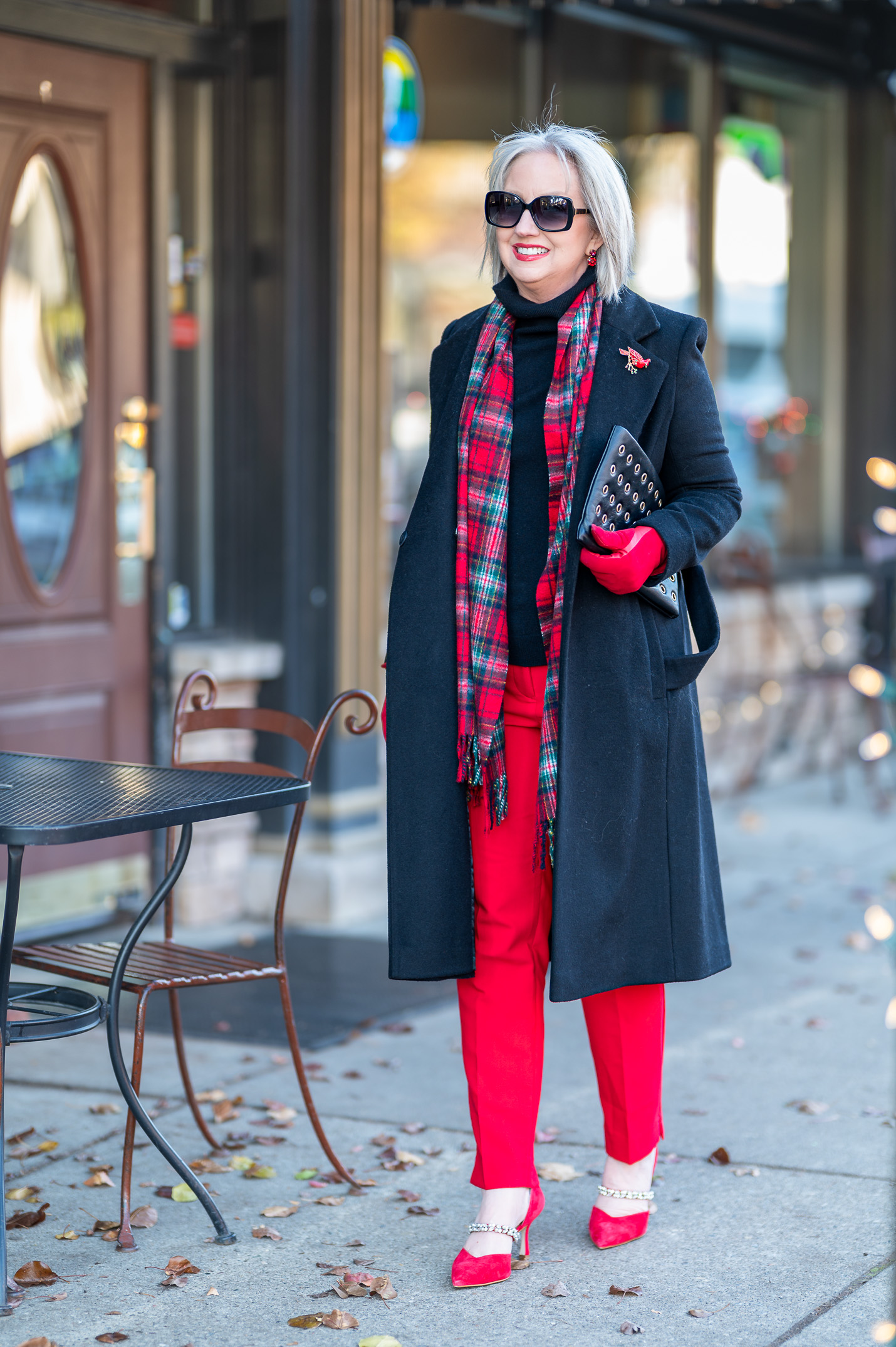 Red and Black Outfit for Daytime