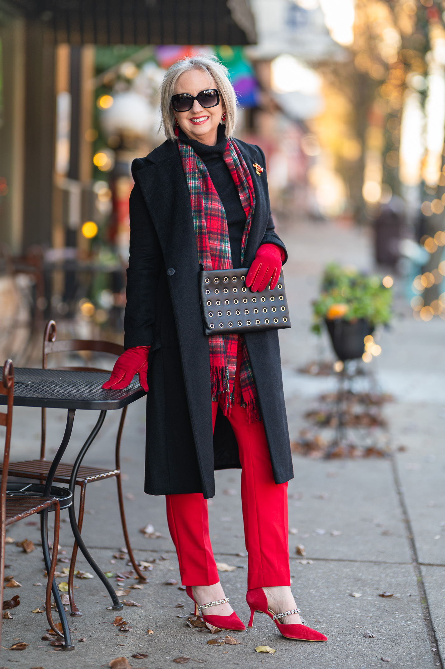 Red and Black Outfit for Daytime