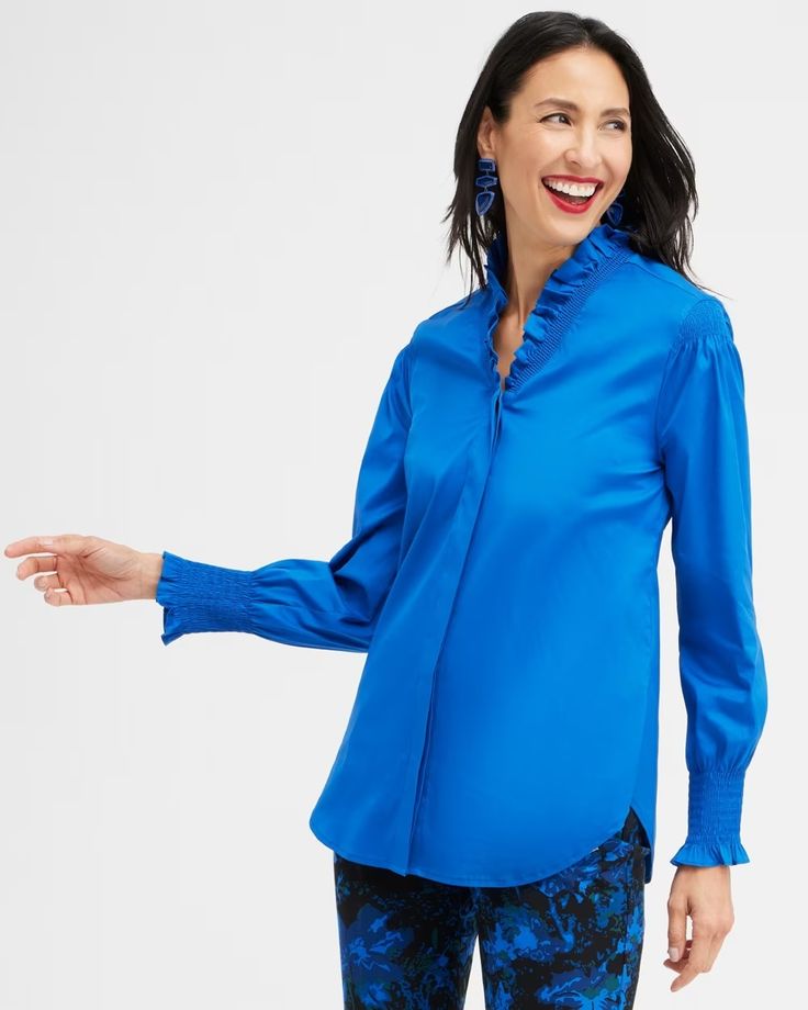 Ruffled Lace Detail Shirt