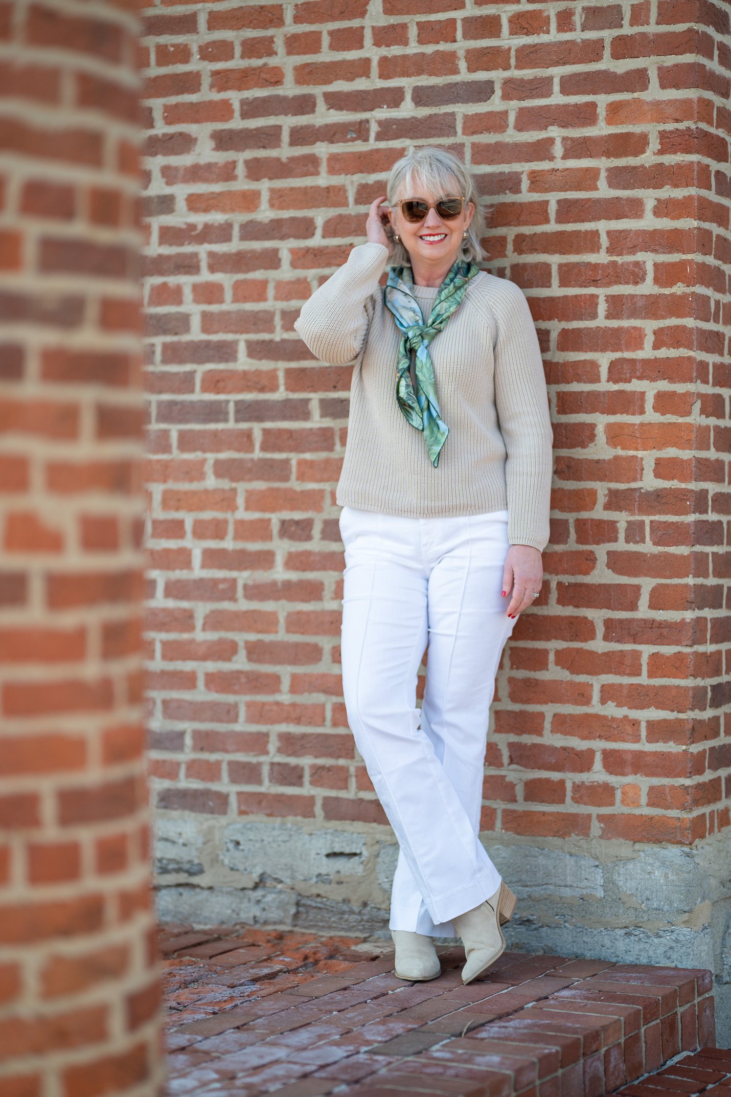Modern White Jeans Outfit for Early Spring 2024