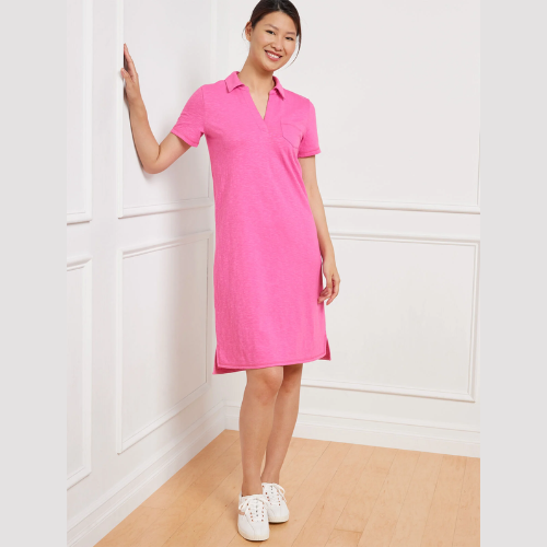 Polo Neck Short Sleeve Knit Dress