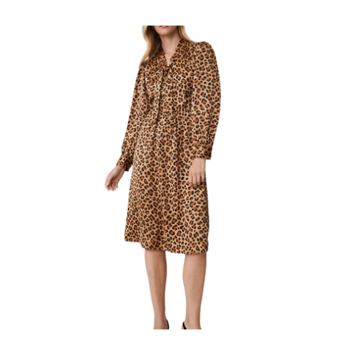 Keyhole Neck Animal Dress