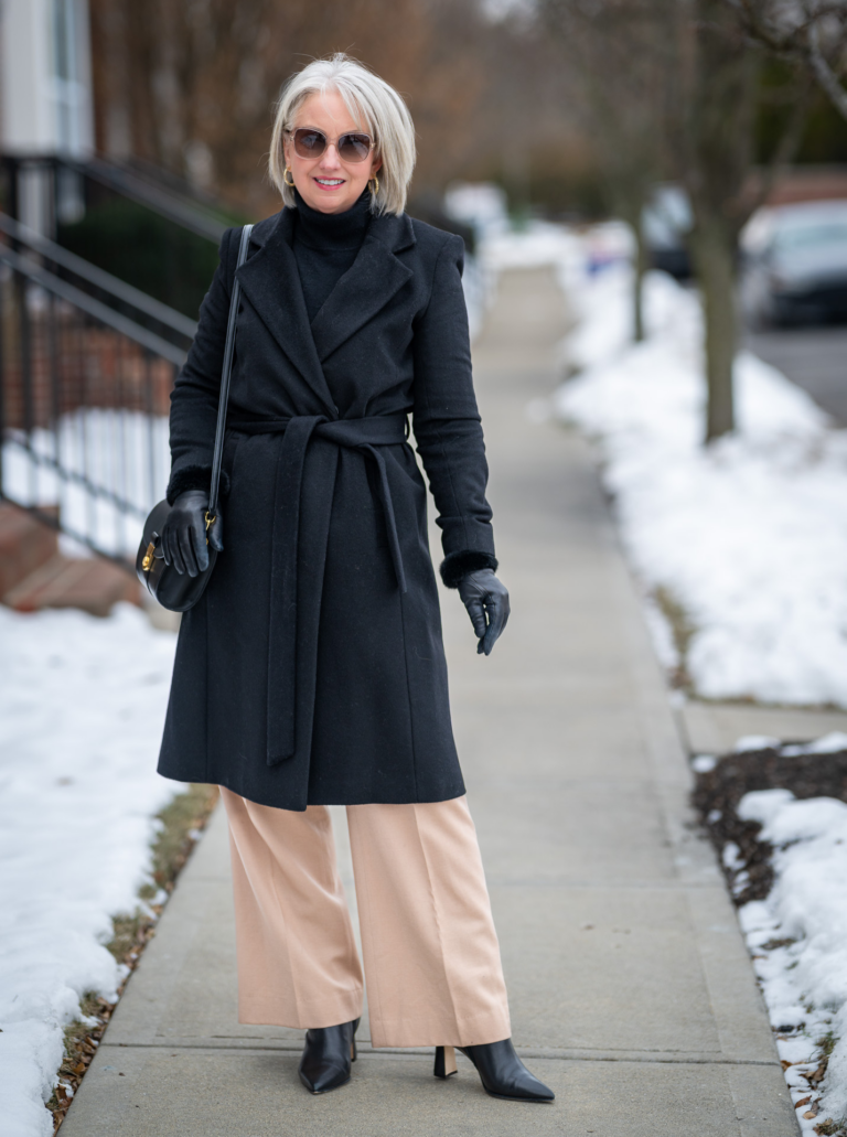 Black Turtleneck Sweater with Crossed Details main image 1