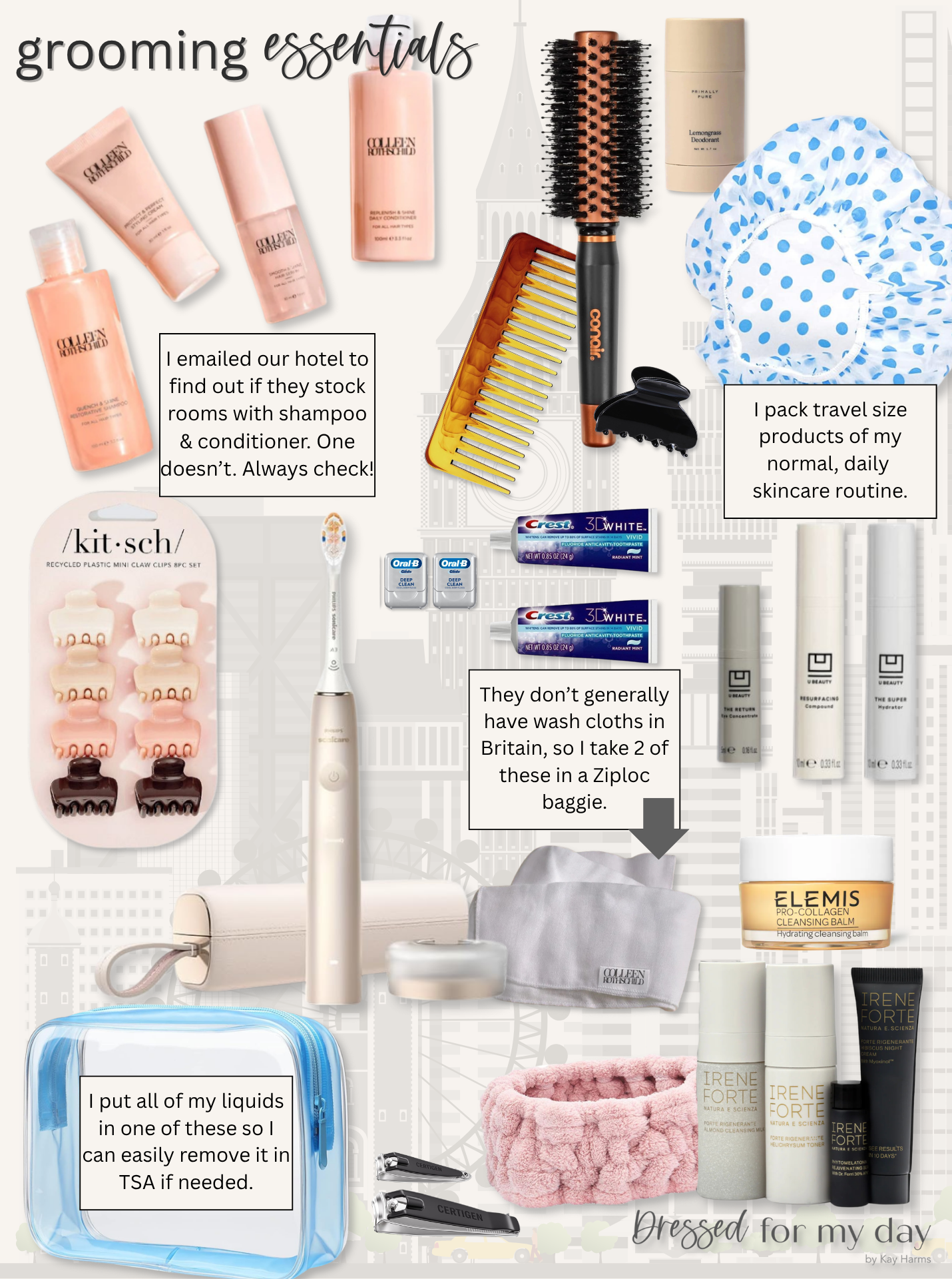 My Grooming Essentials in My Cosmetic Bag for 10 Days in England